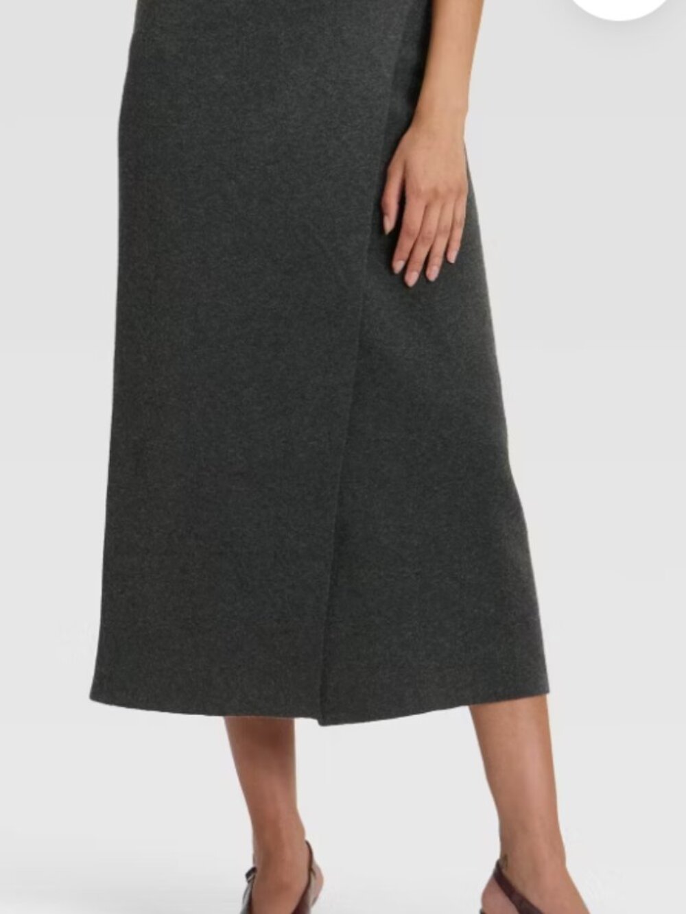 Women's Wrap Column Midi Skirt - A New Day Gray